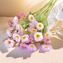 1/3/5支装仿真罂粟花，长59厘米，每枝4朵，简约现代风格，可弯曲且不褪色 - 适用于DIY花墙、场景装饰、客厅/卧室花瓶插花、婚礼、派对、桌面装饰。也适用于秋冬季装饰、家居装饰、厨房装饰、婚礼装饰、餐桌摆饰、办公室装饰、花园装饰、户外装饰、生日/毕业礼物、园艺、仿真花 - 紫色 - 查看 6