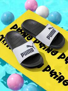 Puma Sandalias deslizantes casuales, cómodas y transpirables Popcat 20 unisex, 372279-36 - blanco-negro carbón - Ver 3