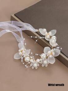 Girls' Pearl Flower Headband With Ribbon, Handmade Boho Style Hair Accessory, Suitable For Holidays, Travel, Parties, Weddings, Photo Shoots And More - Multicolor - View 11