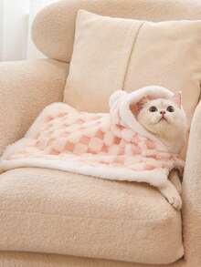 Soft Fleece Pet Jacket & Cape - Adjustable Winter Warm Dog Coat Cat Poncho For Small Medium Pets Up To 25lbs, Cozy Thermal Outerwear For Fall Winter - Pink - View 9