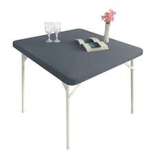 Spandex Stretch Square Table Covers Caps Cocktail Fitted Elastic Square Tablecloth Gray 42x42 Inch,42inchx42inch(Square),Grey - Grey - View 1