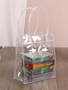 1/5/10/20/30/40/50pcs Valentine's Day Gift Bags, Transparent PVC Tote Bags With Handles, Reusable, Waterproof, Dirt-Resistant, Suitable For Holidays, Party Gifts, Shopping And Small Business Packaging - Gift Bag - View 11