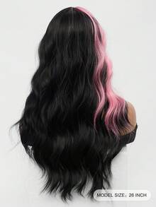 XOUJE Tóc giả dài 26 inch màu đen, gợn sóng, điểm xuyết màu hồng, làm từ sợi tổng hợp chịu nhiệt, có mái. Thiết kế nhẹ, mềm mại và bồng bềnh. Phù hợp cho nữ giới. Thời trang cho mặc hàng ngày, các buổi họp mặt ngày lễ, hẹn hò, tiệc tùng sang trọng, Halloween, Giáng sinh, Cosplay, phong cách Lolita. - Màu hồng nổi bật - Xem 4