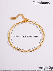 Camhanno 1 chiếc vòng tay điều chỉnh được, kiểu dáng thanh lịch, tông vàng cổ điển đơn giản, trang sức thời trang thường ngày dành cho nữ, phụ kiện hàng ngày. - Nhiều màu - Xem 5