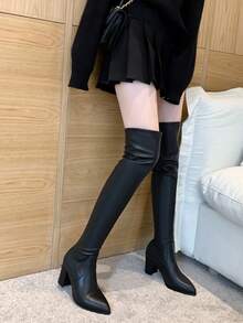 Women Over-The-Knee Boots - Black - View 2