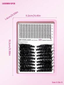 262pcs False Eyelashes Set, 80D Lash Clusters And Pointed False Eyelashes - DIY Fairy Cartoon Style Thick & Long Fake Lashes At Home - Pink - View 6