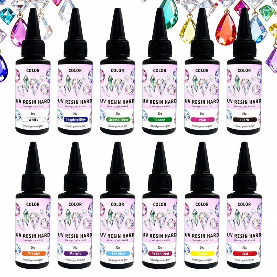 彩色UV树脂，无异味，低收缩率，色彩鲜艳，适用于工艺品、珠宝制作、彩色树脂浇铸和涂层。 - 彩色 - 查看 1
