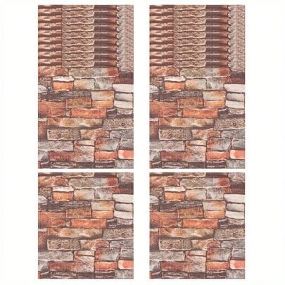 20pcs Toyandona 3D Wallpaper Peel & Stick - Brick Red Stone Texture, Realistic Brick Wall Design, Peel & Stick Wallpaper For Bathroom, Kitchen, Bedroom, Office - 35x38cm, Bathroom Wallpaper, Bedroom Decor, Stone Texture Design, Durable Adhesive