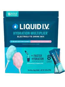 Liquid I.V. Hydration Multiplier - Cotton Candy - Hydration Powder Packets | Electrolyte Powder Drink Mix | Convenient Single-Serving Sticks | 8 Vitamins & Nutrients | 1 Pack (16 Servings) - 1Bottles - 查看 8