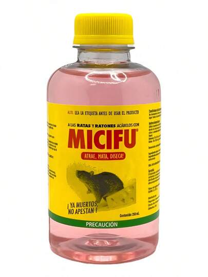 TendenciaAtrae, Mata Y Diseca Rata Y Ratones Micifu Líquido 250ml.Calidad premium