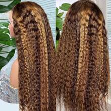 250% Density P4/27 Jerry Curly Wigs Human Hair Pre Plucked Bleached Knots With Baby Hair Highlight 13x4 HD  Deep Wave Lace Front Blonde Highlight Wigs Human Hair For Women 12A Jerry Curly Wet And Wave Frontal Wigs Human Hair - SP4/27 - 查看 3
