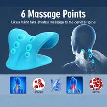 Neck Shoulder Cervical Spine Relaxation Spine Alignment Traction Device Pillow Stretcher Massager Neck Pillow - 藍色 - 查看 2