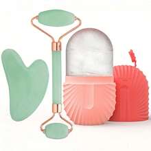 Hongbu ZHOU 1/2/3pcs Ice Roller Set - Facial Skincare Ice Roller, Face Massage Roller Tool, Silicone Ice Roller, Face Gua Sha Roller Set, With Roller Massager, Face & Eye Massage Tool, Face Contour Care Massage Tool, Suitable For Eyes, Neck And Face, Ice Roller Mold, Ice Cube Skincare Tool, Summer Ice Massage Products, Office Supplies, Study Supplies, Travel Essentials - 薄荷綠 - 查看 18
