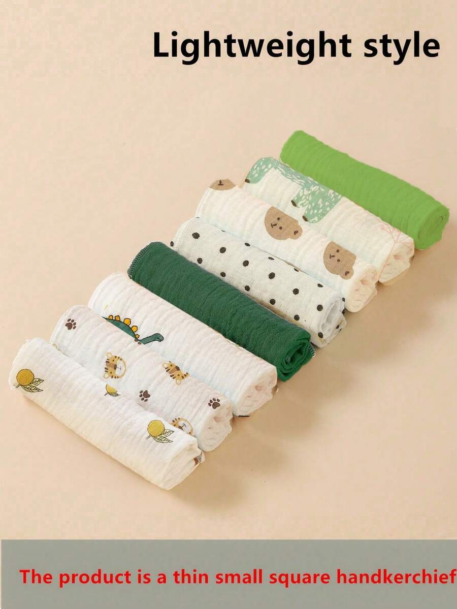 5pcs/Pack Baby Bibs, Burp Cloths, Feeding Cloths, Multipurpose Cloths, Random Assorted - Multicolor - View 1