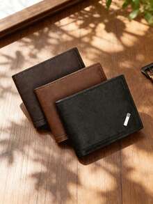 1pc Men's Minimalist Luxury Wallet - Large Capacity Bifold Wallet With Hinge, Suitable For Business, Travel And Daily Use, Italian-Themed Accessory Designed For Urban Professionals, Ideal Gift For Valentine's Day