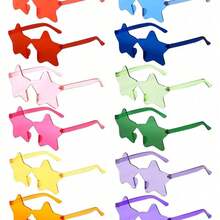 10pcs-Candy Coloured Heathered Glasses With Pentagram Sliced Metal Embellishments Are The Perfect Eyewear Choice For Summer Beach Days, Holiday Parties And Outdoor Activities!, Back To School Valentine Day - Nhiều màu - Xem 1