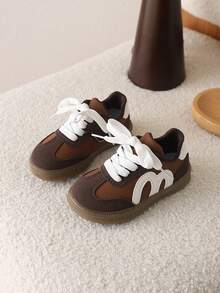 1 Pair Versatile & Durable Suede Flat Shoes, New Autumn/Winter Design - Brown - View 1