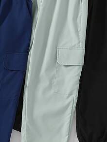 3 pièces/Set Pantalons cargo à la mode pour garçons, pantalons décontractés ample avec cordon de serrage à la taille et grandes poches, convient pour les sports de plein air, automne/printemps - Multicolore - Voir 8