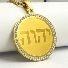 双色金银水晶镶嵌生命符号吊坠项链，幸运符饰品，男士宗教礼物，日常佩戴 - 吊墜項鍊 - 查看 7