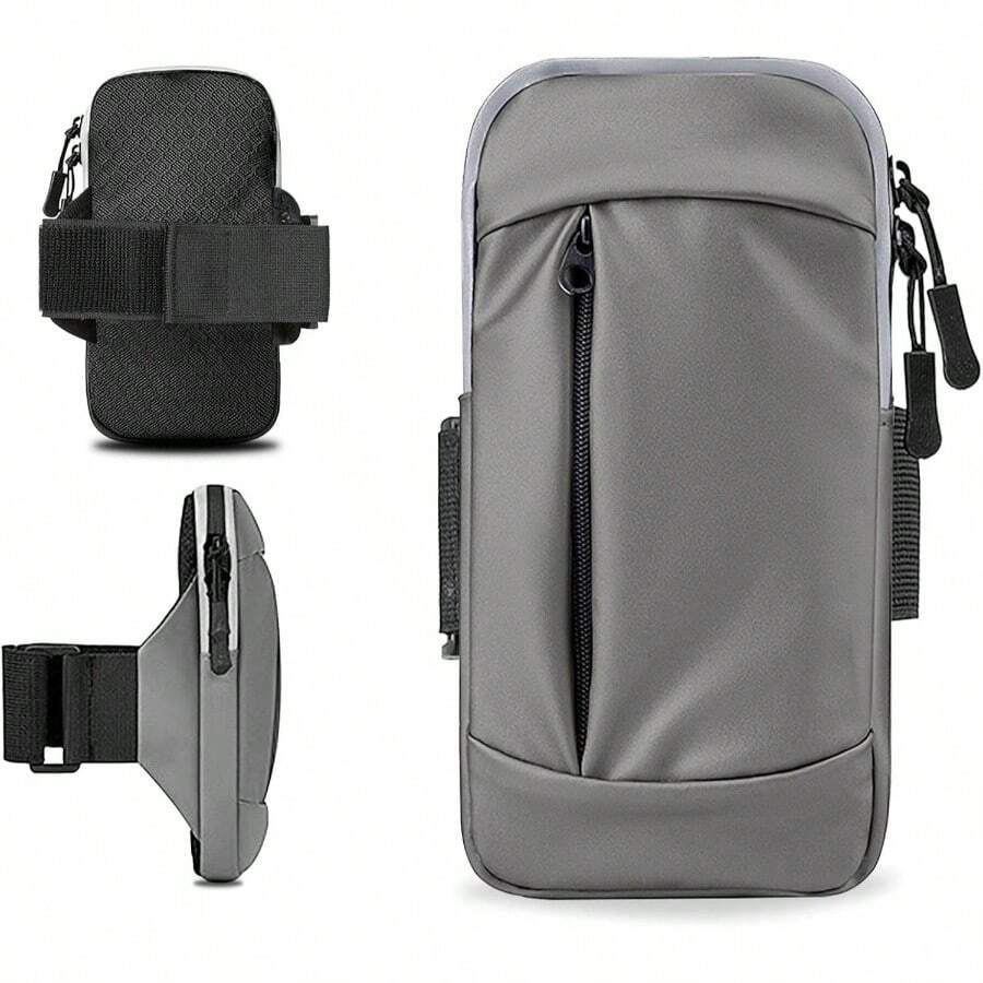 Phone Holder Running Armband Cell Phone Holder Armband 16 16e 15 14 13 12 11 Pro Xs Xr X Plus Ultra S25 Note Women Men Bag, Workout Sports Arm Bands Sleeve Pouch - 07-灰色 - 查看 1