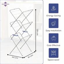 Harewood 3 Tier Clothes Airer | Drying Rack, Compact & Portable | 3 Models Available | Fast Dispatch From UK Seller - 3 Tier Compact Laundry Airer - View 5