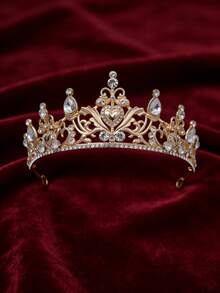 1pc Women's Wedding Headpiece And Crown, Crystal Queen Crown Silver Bridal Wedding Crown, Adult Princess Headdress For Birthday Party Dress