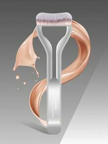 MAANGE 1支专业面部粉底刷，便携式化妆刷，旅行必备，适用于液体、膏状和粉状产品 - 可用于打底、晕染和面部清洁，采用超柔软优质合成毛，可重复使用，纤维柔软亲肤，居家或旅行皆宜，是送给女性和女孩的旅行化妆刷佳品。 - 銀色 - 查看 3