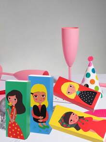 5/10pcs Cute Girl Mini Pastry Box, Baking Food Packaging Box, Biscuit, Candy, Macaron, Mooncake Box, Suitable For Weddings/Festivals/Parties, Small Snack Packaging Paper Box - Paper - View 6