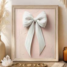 1 chiếc tranh trang trí tường hình nơ dễ thương màu hồng và trắng vẽ tay, phong cách nghệ thuật lãng mạn cổ điển, thích hợp để trang trí nhà cửa, phòng ngủ, phòng khách, phòng tắm, có thể đóng khung. - Nhiều màu - Xem 2