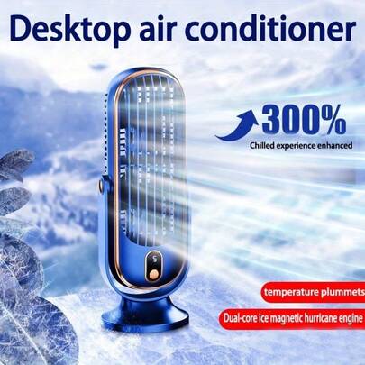 2026 Ventilador de escritorio portátil con batería grande y motor dual, mejorado, estiloso, pequeño acondicionador de aire para el hogar, ventilador de enfriamiento de 5 velocidades con flujo de aire de 720°, ventilador USB portátil para oficina, viajes, campamento, autocaravana, regalo de Navidad y San Valentín, artículos lindos