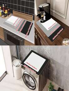 1/2pcs Rubber Drainage Mat, Coffee Theme Drainage Mat, Minimalist Style Kitchen Mat, Non-Slip Heat-Resistant Tableware Mat, Holiday Tableware Drainage Mat, Diatomite Desk Mat - Khaki Pink - View 7