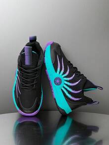 1 Pair Kids' Basketball Shoes, Youth Outdoor Sports Shoes Anti-Slip New Fashion Colorblock Breathable Casual Boys Shoes