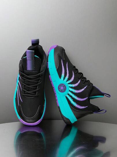 1 Pair Kids' Basketball Shoes, Youth Outdoor Sports Shoes Anti-Slip New Fashion Colorblock Breathable Casual Boys Shoes