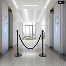 ZhdnBhnos Pcs Black Stanchion Posts, Crowd Control Barrier Set With  Velvet Ropes( FT), Stainless Steel Queue Line Divider For Events, Weddings, Hotels, Theaters, Public Areas, Black - Variant,3 - View 8