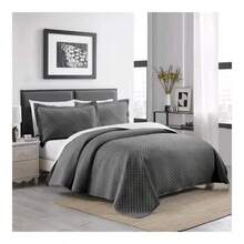 Duvet Cover Set Ultrasonic Premium Designs For Bedroom Complete Bedding Set With Pillow Covers Reversable Embossed Pattern Lightweight Duvet Cover Set - Grey - View 8