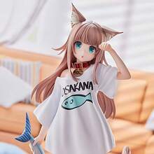 Charming Anime Cat Girl Statue With Fish Ornament, 7.09inch High-Quality PVC Articulated Figure, Multi-Color Design, Ideal For Bedroom And  Decoration, Perfect Gift For Anime Lovers - 1 cái - Xem 4