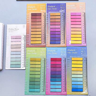 200张彩色PET材质便签纸，可书写，可重复粘贴，半透明书签，自粘式页面标签，适用于活页夹和索引。