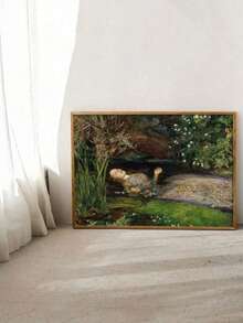 لوحة زيتية على قماش، طباعة فن أوفيليا الغارقة، ديكور منزلي جوتي رجعي، جماليات أكاديمية داكنة، مناسبة لديكور جدران غرفة المعيشة وغرفة النوم، ديكور جداري على قماش بدون إطار - متعدد الألوان - مشاهدة 9