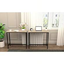 100cm Industrial-Grade Rectangular Steel Bar Counter Dining Table, Adjustable Lever & Footpads, Suitable For Breakfast, Kitchen, And Bar High-Table Dining Experience, Walnut Brown/Rustic Brown - Walnut Brown - View 11