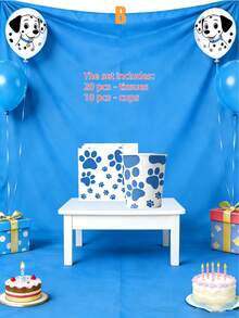 狗狗主题派对套装、一次性餐具套装、餐桌装饰、生日装饰、野餐用具、场景装饰、派对氛围道具、节日用品、派对装饰布置用品、派对小礼物 - 彩色 - 查看 10