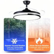 Ventilador de techo retráctil, de uso doméstico multifuncional - Blanco y Negro - Ver 5