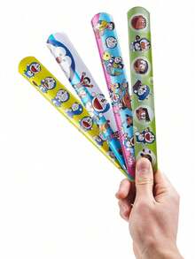 12个/24个哆啦A梦爸爸圆形卡通人物手链，派对手臂装饰道具玩具，派对礼品