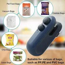 Mini SnacksBag Sealer, Rechargeable 2 In 1 Bag Heat Sealer With Cutter For Chip, Plastic Bag Re-Sealer Keep Food Fresh, Small Sealing Machine With A Cutter Blade, Heat Vacuum Sealer, USB Rechargeable Sealer, Food Storage Sealer - 1pcs - 查看 1