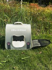 6公斤容量猫/小型犬背包，牛津布材质，带透气窗口，适合小型宠物，双肩带，手提，大容量便携式宠物包 - 彩色 - 查看 10