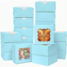 Kraft Bakery Boxes With Window, Small Pastry Boxes, Thick And Sturdy - Camel - View 2