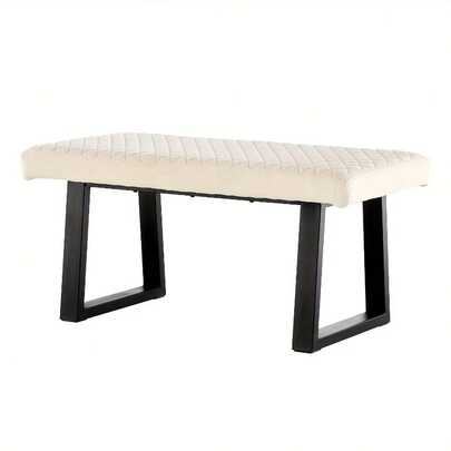 Velvet Dining Bench 2-Seater With Metal Frame Padded Kitchen Ottoman Stool For Dining Room Bedroom Living Room, End Bed Bench, Window Seat Bench, Shoe Bench