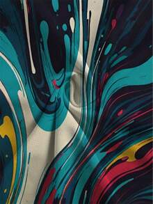 Men'S 3D Printed Short Sleeve T-Shirt - Lightweight Breathable Polyester Round Neck Casual & Sporty Top With Vibrant Abstract Colorful Swirl Design In, Pink, Yellow - 混合色 - 查看 6