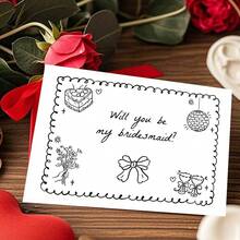 1 Pc Bridesmaid Proposal Card With Will You Be MyBridesmaid Invitation Simple Elegant Style Greeting Card For Good Friends Perfect For Wedding Card Gift CardGreeting Card Thank You Card Birthday Card Wedding Party Graduation Party Any Occasion WithEnvelope