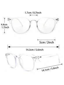 1/3 Pair Geometric Frame Glasses, Men's Modern Minimalist Style, Elegant & Transparent, Suitable For School, Office, Reading, Daily Wear