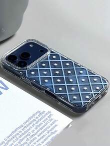 Shiny Starry Transparent Phone Case, Compatible With IPhone 17 Pro Max/16/15/14/13/12 Pro Max/11, Cute Dreamy Shiny Shock-Proof Protective Cover, Korean Style Gift - Plaid Stars - View 3